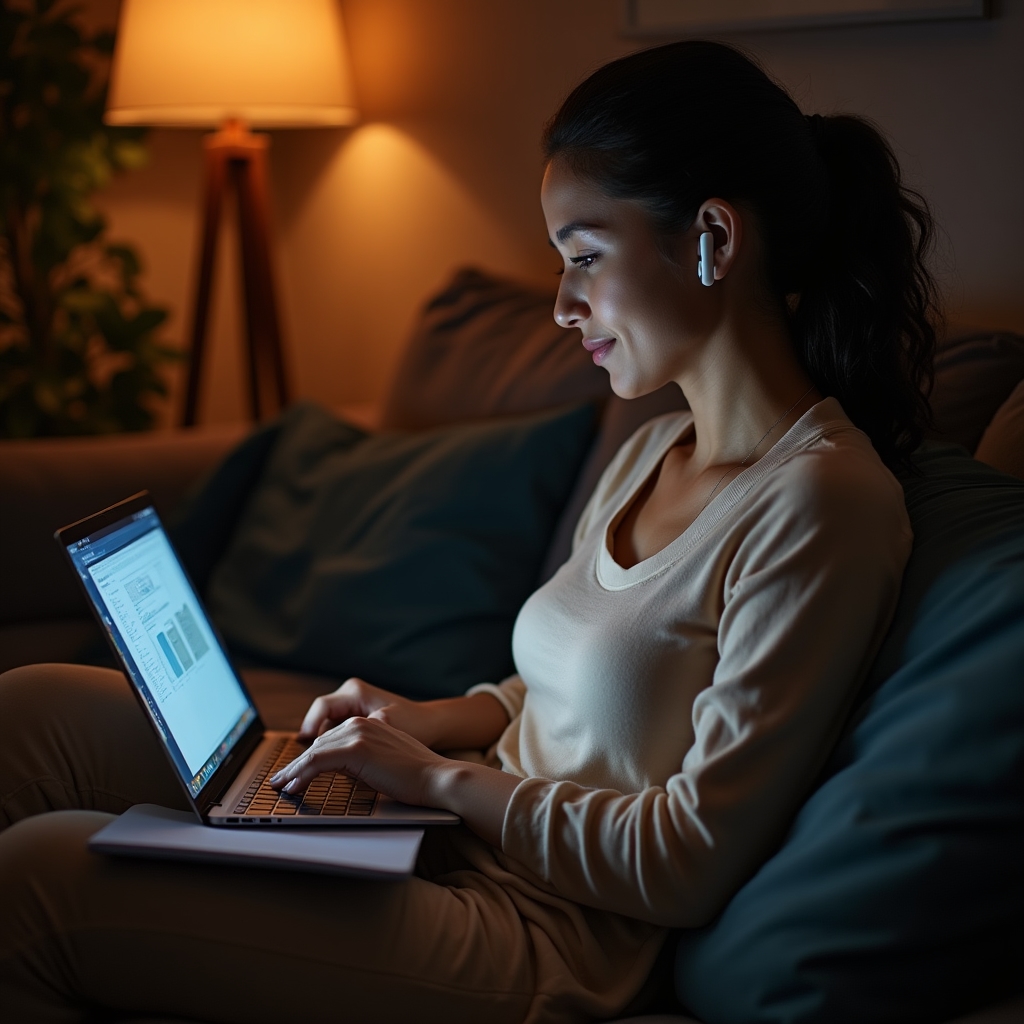 Person studying a financial education program on a laptop at home